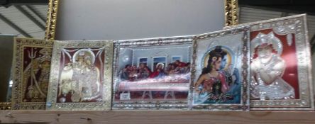 5 small Indian foil pictures.