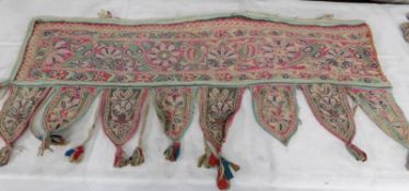 An antique Morrocan over door hanging, a/f.