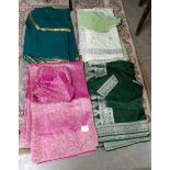 4 Indian sari's in complete with tops in various colours.