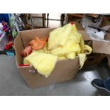 A quantity of 'fluffy duck' fancy dress outfits.