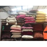 A huge quantity of cushions.