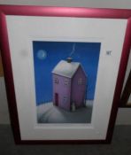 A framed and glazed limited edition print entitled 'A Magical Winter's Eve', signed Paul Horton,