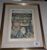 A framed and glazed print of The Glory Hole, Lincoln,