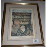 A framed and glazed print of The Glory Hole, Lincoln,