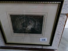 A framed and glazed engraving entitled 'The Peak Cavern, Derbyshire'.