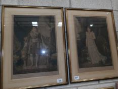 A pair of framed and glazed portrait engravings of Napelon Le Grand and Marie Louise,