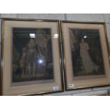 A pair of framed and glazed portrait engravings of Napelon Le Grand and Marie Louise,