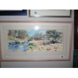 A framed and glazed 20th century watercolour river scene signed Arthur Watson.