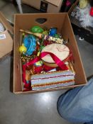 A box of percussion instruments etc.