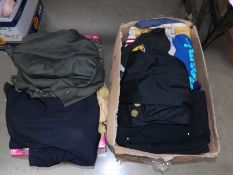 2 boxes of assorted clothing including jackets, skirts etc.