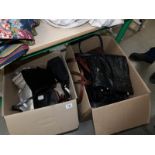 2 boxes of assorted hand bags, clutch bags etc.