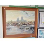 A 20th century painting of Lincoln Brayford signed Olive M Thickett.