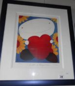 A framed and glazed limited edition print by Mackenzie Thorpe entitled 'Love is Everywhere' signed