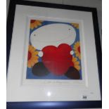 A framed and glazed limited edition print by Mackenzie Thorpe entitled 'Love is Everywhere' signed