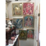 6 framed and glazed Indian pictures