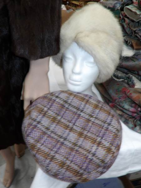 A ladies fur coat, 2 fur hats and a vintage tweed hat. - Image 2 of 2