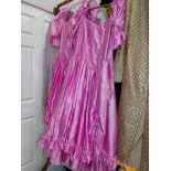 2 pink 'prom' dresses, size 10. (Satin and nylon composition).