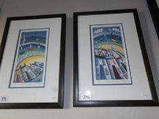 A pair of framed and glazed prints entitled 'Ocean Dream' and 'Magical Shores' signed Libby Lord?.