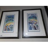 A pair of framed and glazed prints entitled 'Ocean Dream' and 'Magical Shores' signed Libby Lord?.