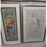 2 framed and glazed studies of Indian Deity's.