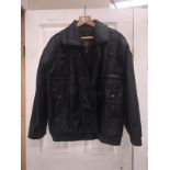 A DAPA black leather jacket - size L