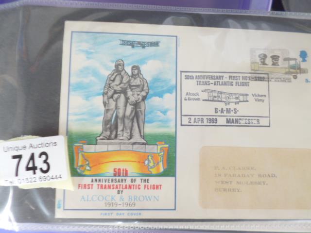 4 folders of aviation related first day covers, loose aviation FDC's, stamp related etc. - Image 3 of 5