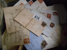 A box of Pre 1940 letters including Victorian stamps and good selection of post 1940,