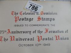 An anniversary folder of UPU empire stamps 1949 mint