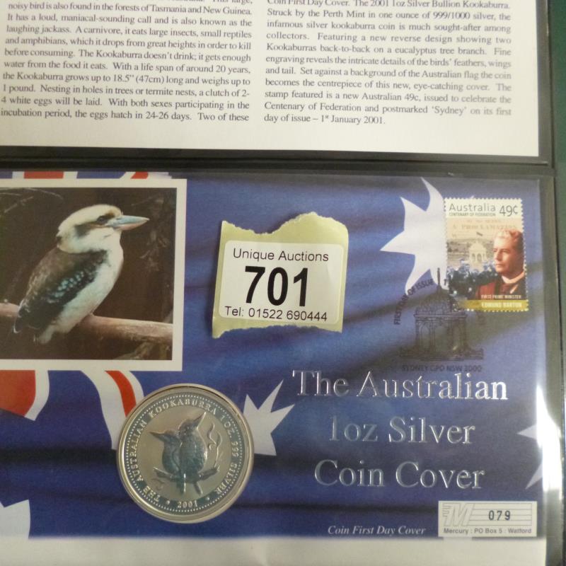 An album of 19 coin covers including Australian 102 silver coin - Image 4 of 5