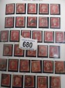 An album of GB stamps including approximately 148 'one penny reds' cat £2132