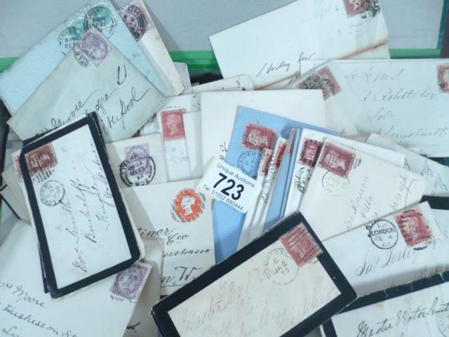 A file box full of mainly Victorian stamped letters 1d reds, - Image 2 of 6