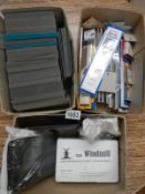 3 boxes of stamp strips and mounts etc.