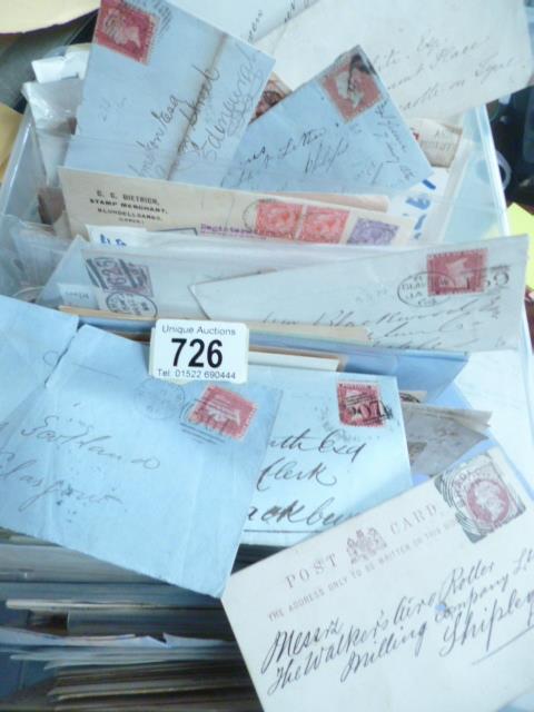 A plastic drawer full of postal history envelopes mainly Victorian - Image 2 of 2