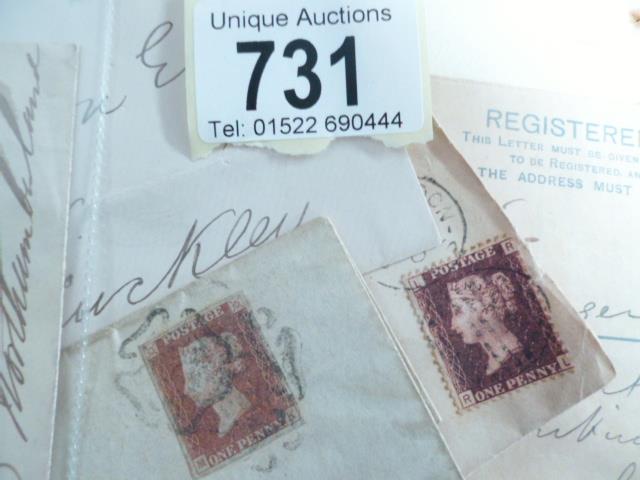 A box of stamped and postmarked envelopes - Victorian onwards plus 19th Century letters, bills etc. - Image 2 of 2