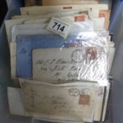 A plastic drawer of postal history - many Victorian stamped envelopes - 1d reds and lilacs