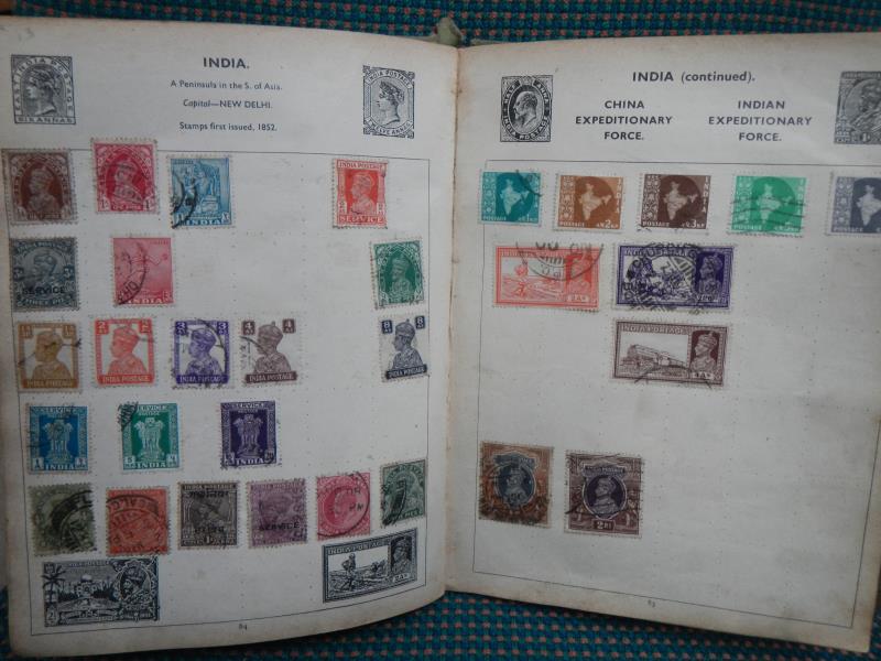 5 old stamp albums and a quantity of loose stamp pages with stamps including Victorian - Image 2 of 6