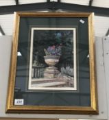 A Pastel of 'Urn at Sudbury Castle' by M. Neale (1 of 250).