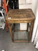 A late 19th / early 20th Century tall stool