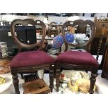 A pair of Victorian mahogany triple balloon back chairs