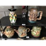 3 Leonardo collectable teapots with 2 character jugs.