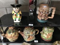 3 Leonardo collectable teapots with 2 character jugs.