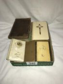 A tray of old prayer books etc.