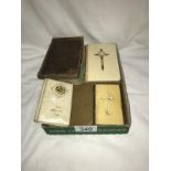 A tray of old prayer books etc.