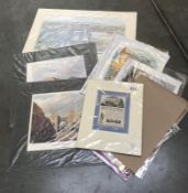 A quantity of Lincoln Cathedral prints, car adverts and the Moorish Arch Liverpool, etc.