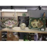 3 oriental pottery dishes