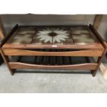 A retro coffee table with tile top A/F