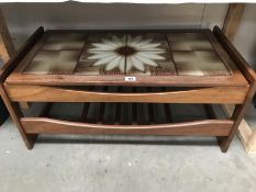 A retro coffee table with tile top A/F