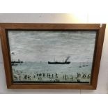 A framed and glazed print, 'Waiting for the tide' and a quantity of art book plates.