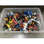 A box of Lego bionicle toys