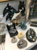 A mixed lot of Dolphin and other sea life including: Poole Pottery, Darmouth Pottery,